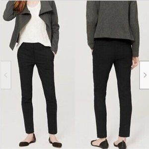 VTG Loft Marisa Skinny Fit Ankle Black Pants Zip Front Belt Loops Pockets Sz 6
